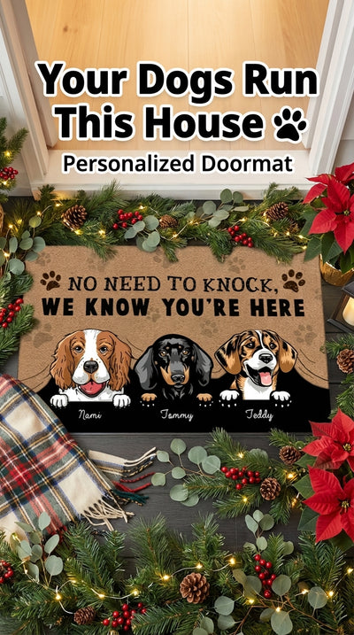 Dog Personalized Doormat, Personalized Gift for Dog Lovers, Dog Dad, Dog Mom - DM042PSre