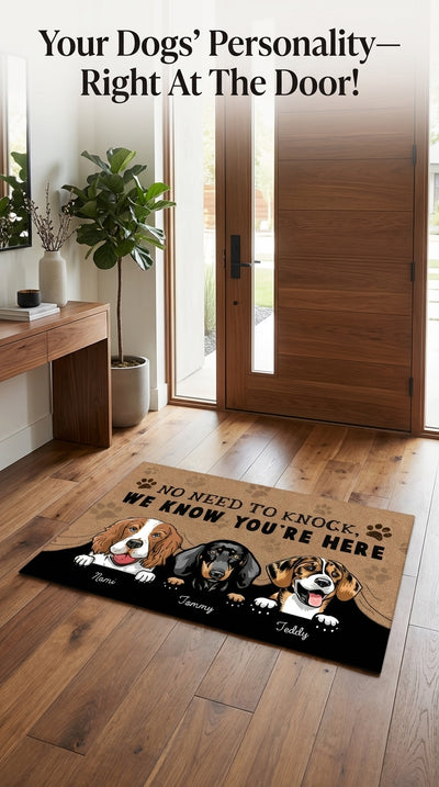 Dog Personalized Doormat, Personalized Gift for Dog Lovers, Dog Dad, Dog Mom - DM042PSre
