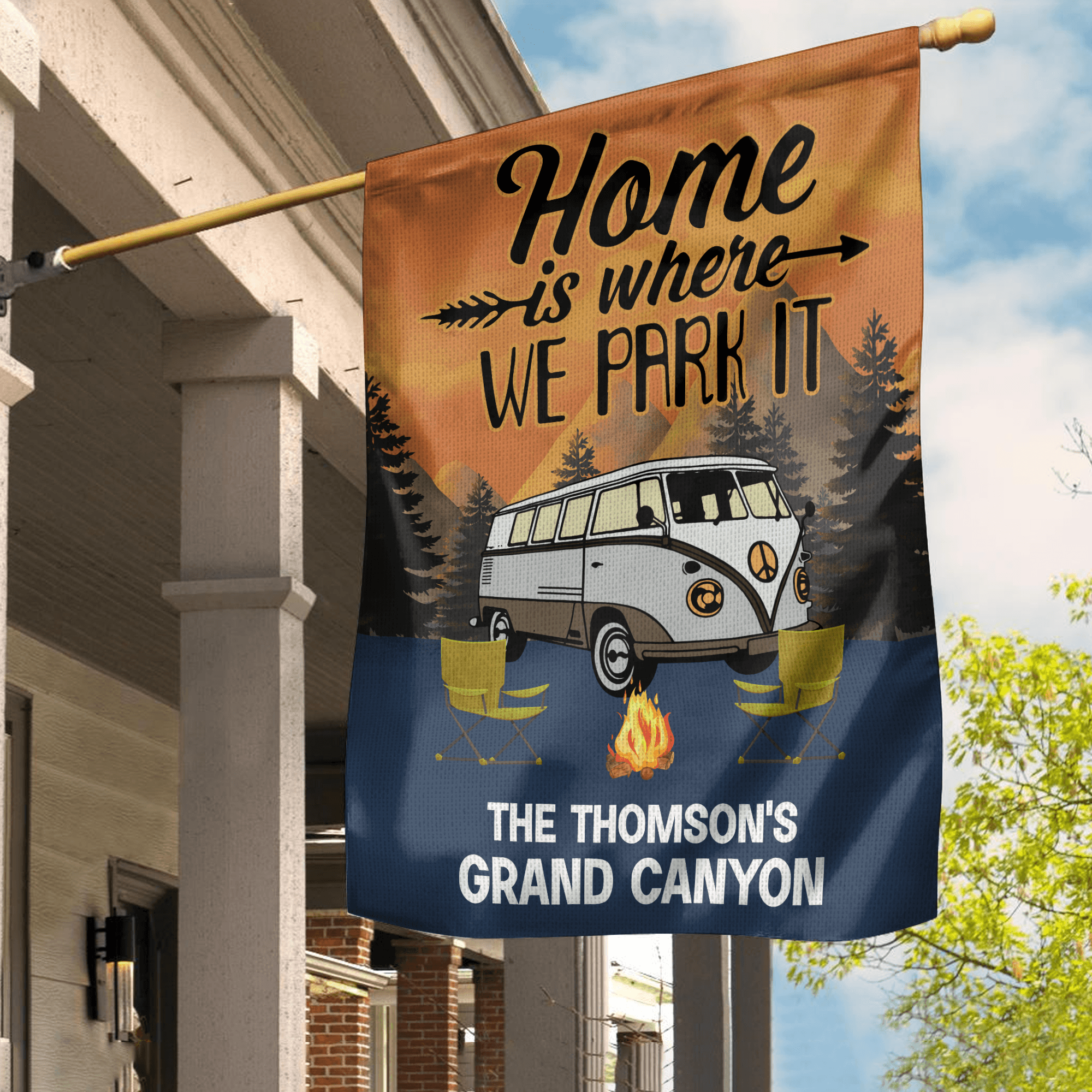 Camping Personalized Flag, Personalized Gift for Camping Lovers - GA005PS11 - BMGifts