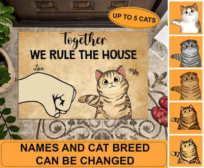 Cat Personalized Doormat, Personalized Gift for Cat Lovers, Cat Mom, Cat Dad - DM014PS04 - BMGifts