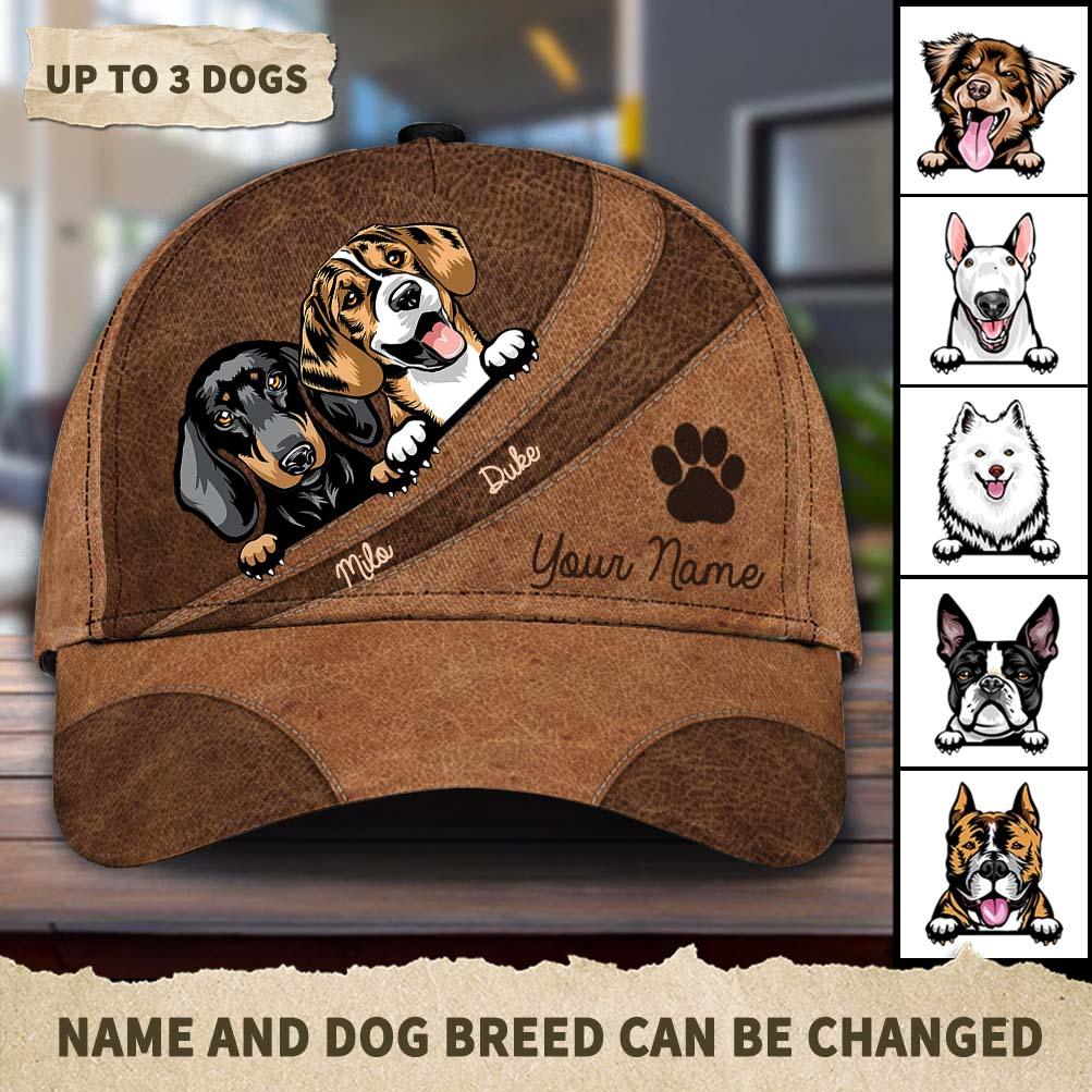 Beagle Embroidered Baseball Cap Red