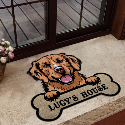 Dog Personalized Custom Shaped Doormat, Personalized Gift for Dog Lovers, Dog Dad, Dog Mom - CD003PS11 - BMGifts