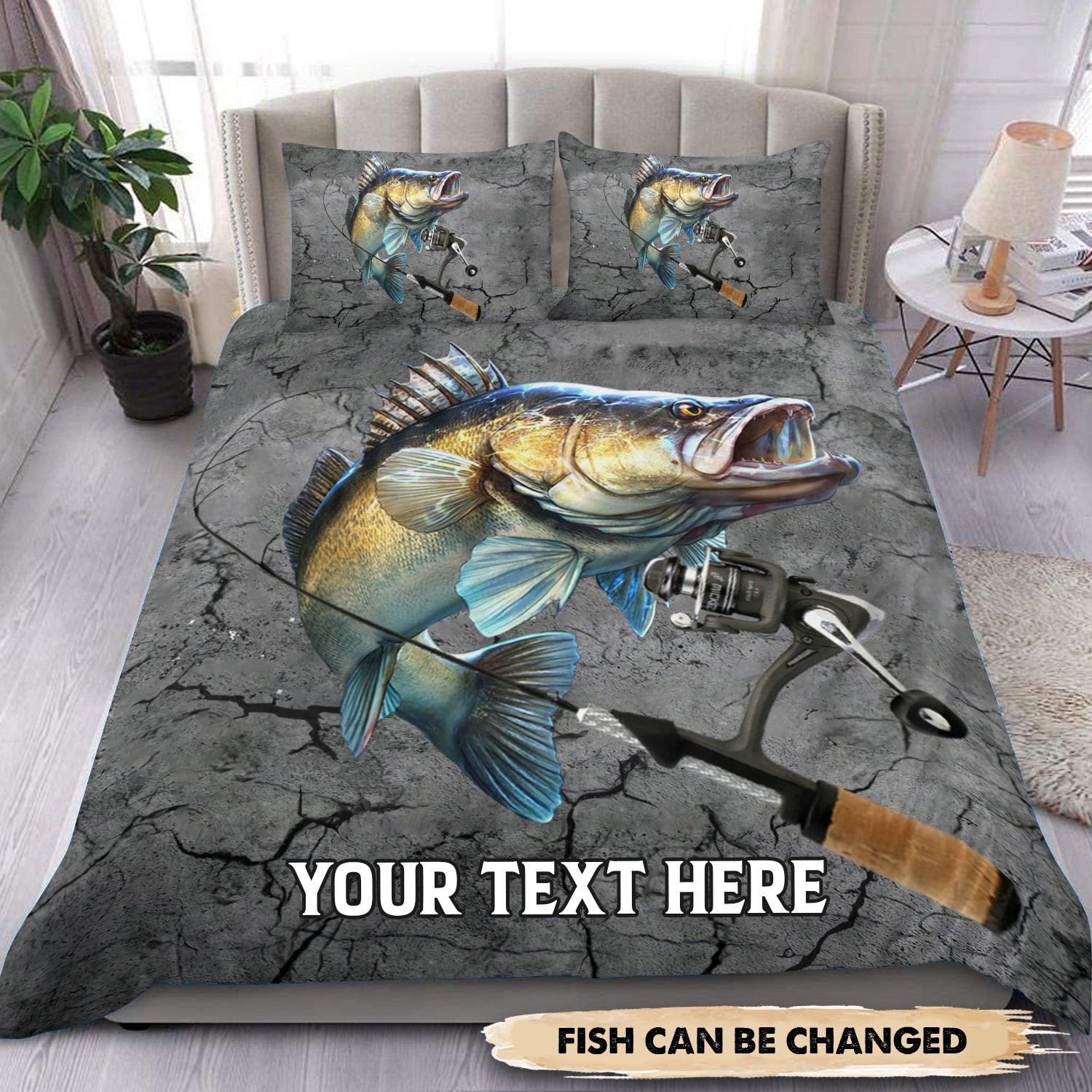 Fishing Personalized Bedding Set, Personalized Gift for Fishing Lovers - BD008PS11 - BMGifts