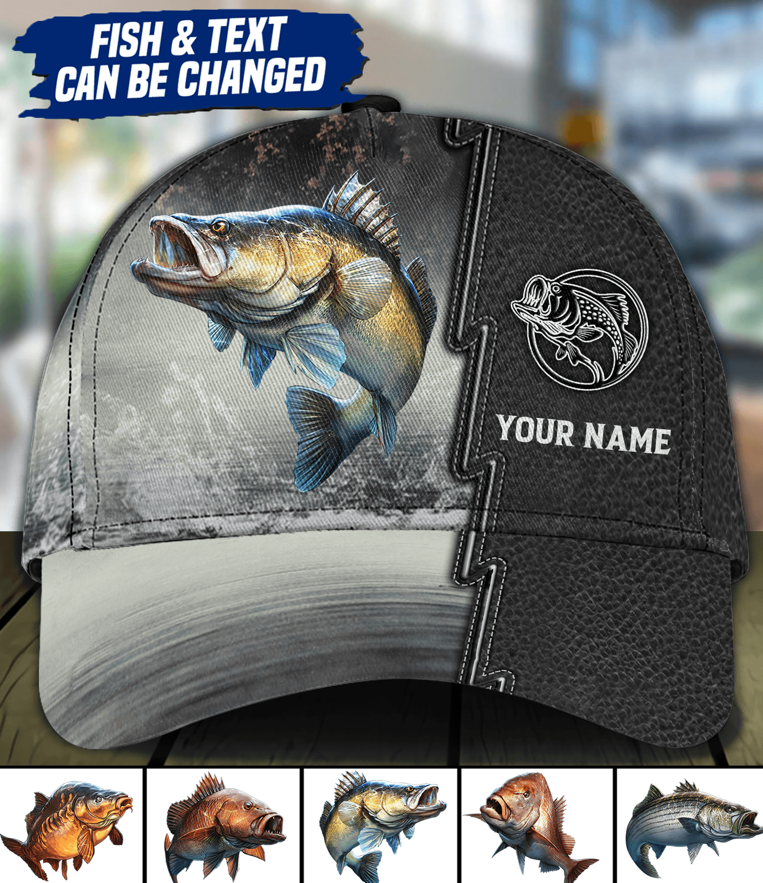 Fishing Personalized Classic Cap, Personalized Gift for Fishing Lovers -  CP140PS11 - BMGifts