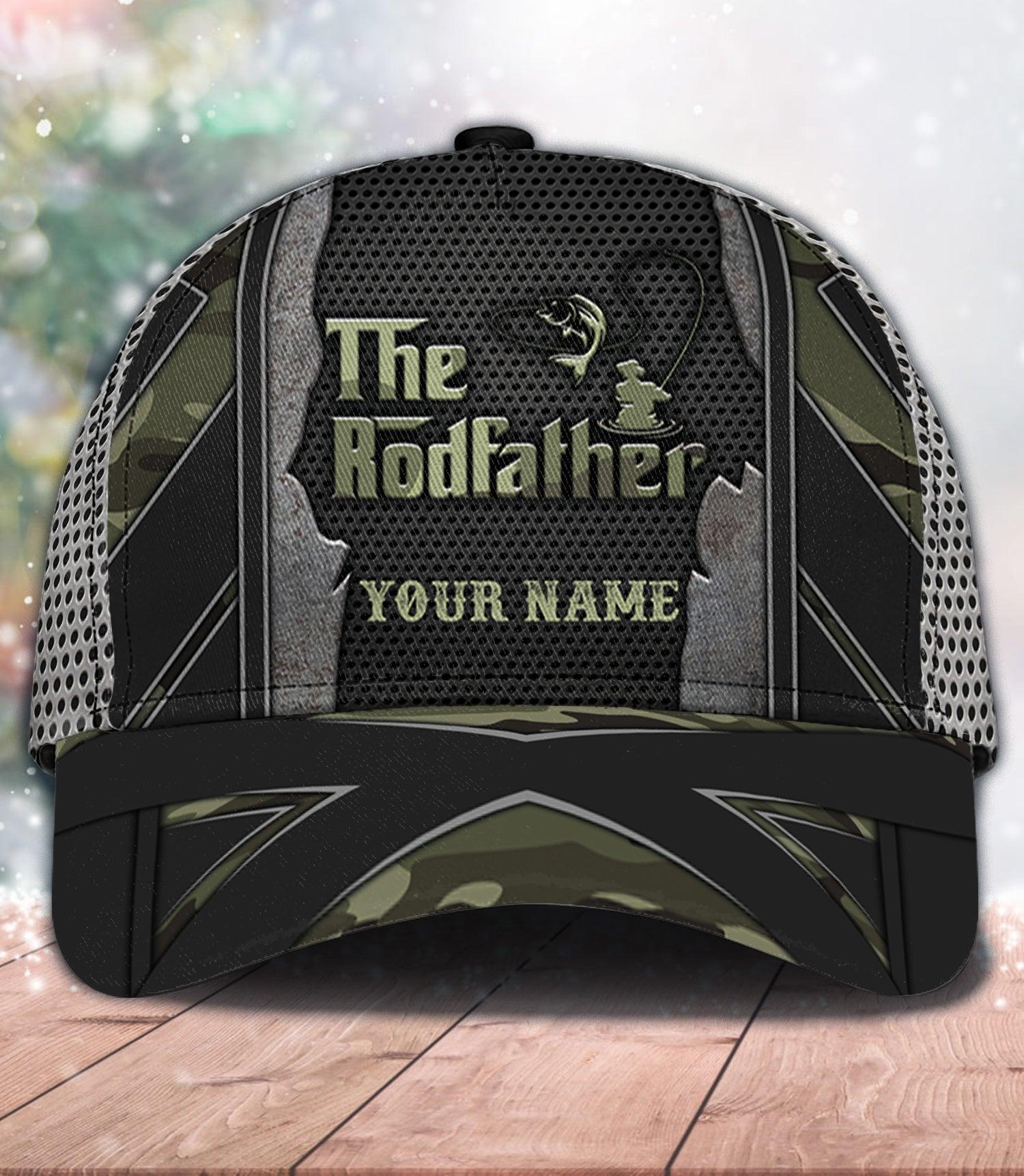 Fishing The Rodfather Personalized Classic Cap, Personalized Gift for Dad, Papa, Parents, Father, Grandfather, Personalized Gift for Fishing Lovers 