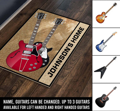 Guitar Personalized Doormat, Personalized Gift for Music Lovers, Guitar Lovers - DM052PS04 - BMGifts