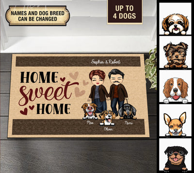 Home Sweet Home Dog Personalized Doormat, Personalized Gift for Dog Lovers, Dog Dad, Dog Mom - DM050PS02 - BMGifts