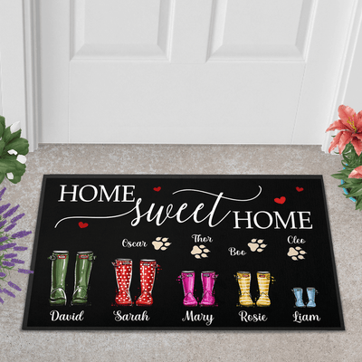 Home Sweet Home Dog Personalized Doormat, Personalized Gift for Dog Lovers, Dog Dad, Dog Mom - DM073PS01 - BMGifts