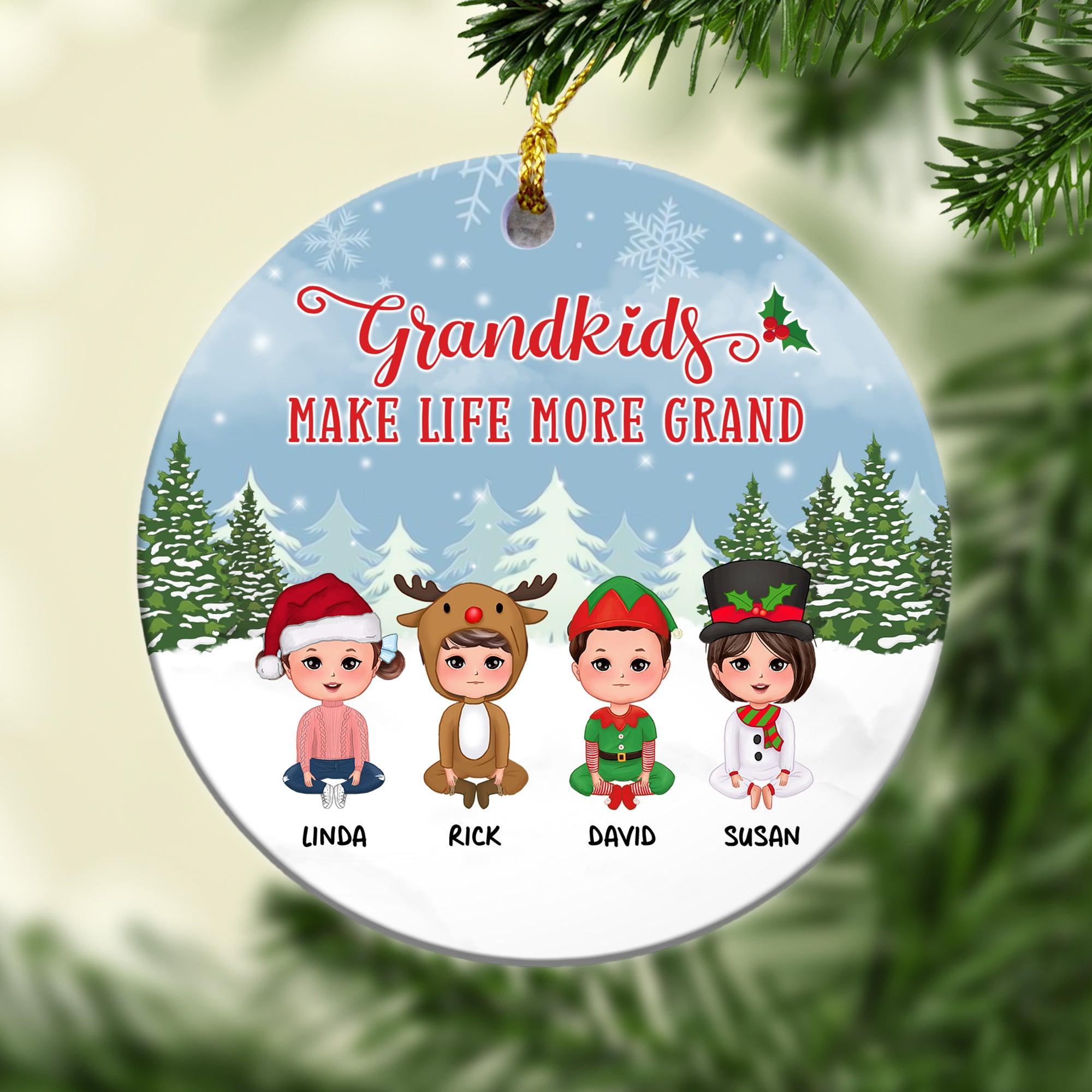 Personalized Christmas Ornaments on Acrylic Rounds Personalized Family  Christmas Ornament Present for Kid Family Mom Dad or Grandparents 