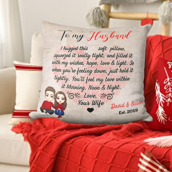 HTOTNGIFT Fathers Day Romantic Gifts for Husband from Wife Couples I Love You Gifts for Her Girlfriend , Linen Christmas Pillow Covers