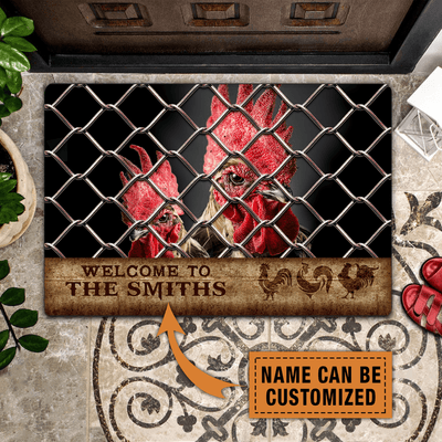 Personalized Chicken Doormat, Personalized Gift for Farmers, Cow Lovers, Chicken Lovers - DM100PS - BMGifts