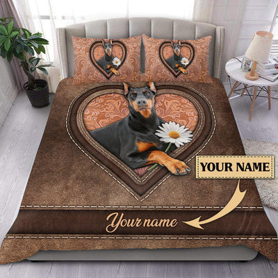 Personalized Doberman Bedding Set, Personalized Gift for Doberman Lovers - BD102PS - BMGifts