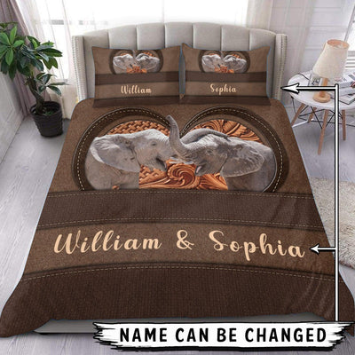 Personalized Elephant Bedding Set, Personalized Gift for Elephant Lovers - BD024PS06 - BMGifts