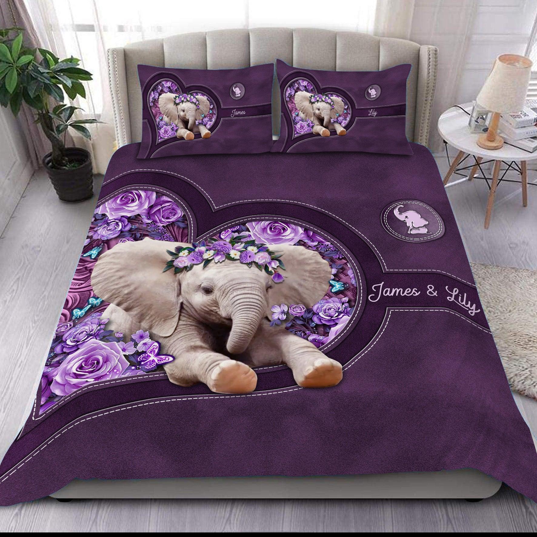 Purple store elephant bedding