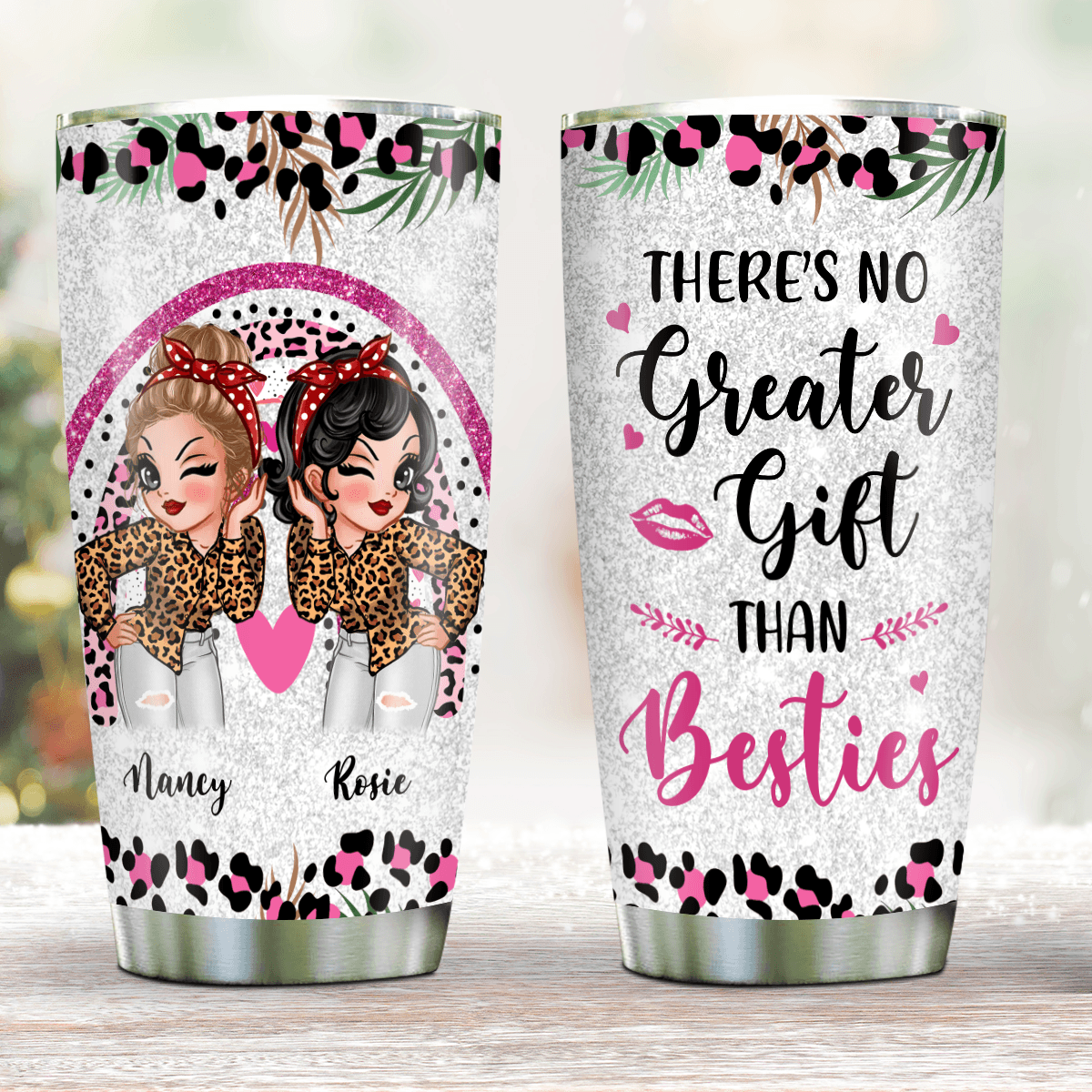 Bestie Not Sister By Blood But Sister By Heart Tumbler Personalized,  Christmas Gifts For Best Friend Woman, Bestie Photo Tumblers Cup - Best