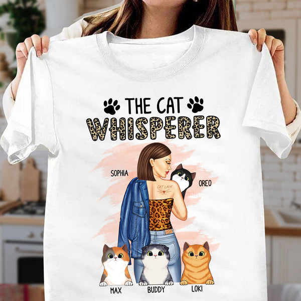 The Cat Whisperer Cat Personalized Shirt Personalized Gift for Cat Lovers Cat Dad Cat Mom TS462PS01 BMGifts