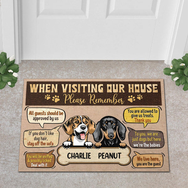 Dog Personalized Custom Shaped Doormat, Personalized Gift for Dog Lovers,  Dog Dad, Dog Mom - CD003PS11