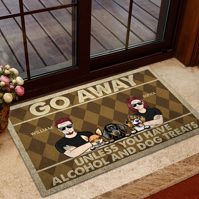 Go Away Unless You Have Alcohol And Dog Treats Dog Personalized Doormat, Valentine Gift for Dog Lovers, Dog Dad, Dog Mom - DM082PS01 - BMGifts
