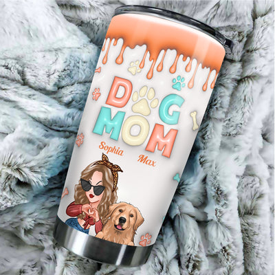 Dog Mom Dog Personalized Tumbler, Personalized Gift for Dog Lovers, Dog Dad, Dog Mom - TB123PS02