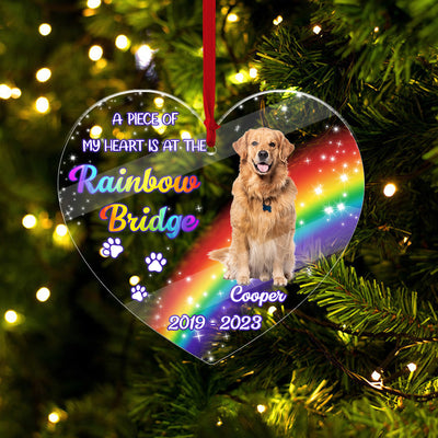 Rainbow Bridge Dog Personalized Custom Shaped Acrylic Ornament, Christmas Gift for Dog Lovers, Dog Dad, Dog Mom - SA012PS02