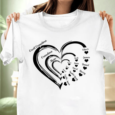 Many Hearts Grandma Personalized Shirt, Personalized Gift for Nana, Grandma, Grandmother, Grandparents - TSC92PS02