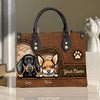 Floral Leather Dog Personalized Lady Handbag, Personalized Gift for Dog Lovers, Dog Dad, Dog Mom - LD125PS02