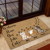 Welcome Hope You Like Cats Cat Personalized Doormat, Personalized Gift for Cat Lovers, Cat Mom, Cat Dad - DM108PS02