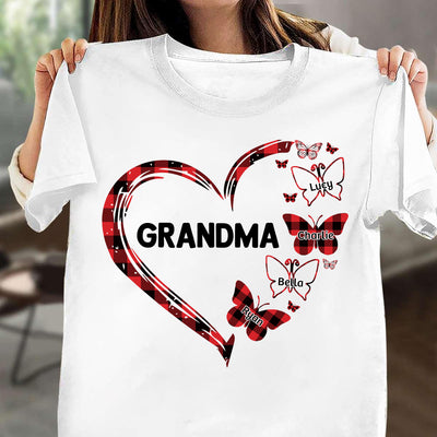 Grandma's Little Butterflies Grandma Personalized Shirt, Mother's Day Gift for Mom, Mama, Parents, Mother, Grandmother - TSB33PS01