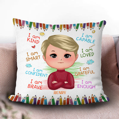 I Am Kind Grandma Personalized Linen Pillow, Personalized Gift for Nana, Grandma, Grandmother, Grandparents - PL073PS02