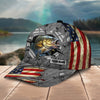 Vintage American Flag Fishing Personalized Classic Cap, Personalized Gift for Fishing Lovers - CP144PS02