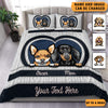 Denim Heart Shape Dog Personalized Bedding Set, Personalized Gift for Dog Lovers, Dog Dad, Dog Mom - BD144PS02