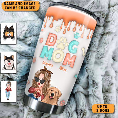 Dog Mom Dog Personalized Tumbler, Personalized Gift for Dog Lovers, Dog Dad, Dog Mom - TB123PS02