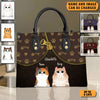 Zipper New Version Cat Personalized Lady Handbag, Personalized Gift for Cat Lovers, Cat Mom, Cat Dad - LD128PS02