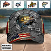 Vintage American Flag Fishing Personalized Classic Cap, Personalized Gift for Fishing Lovers - CP144PS02