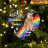 Rainbow Bridge Cat Personalized Custom Shaped Acrylic Ornament, Christmas Gift for Cat Lovers, Cat Mom, Cat Dad - SA011PS02