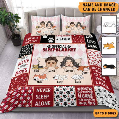 Official Sleepblanket Dog Personalized Bedding Set, Personalized Gift for Dog Lovers, Dog Dad, Dog Mom - BD141PS02