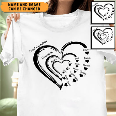 Many Hearts Grandma Personalized Shirt, Personalized Gift for Nana, Grandma, Grandmother, Grandparents - TSC92PS02