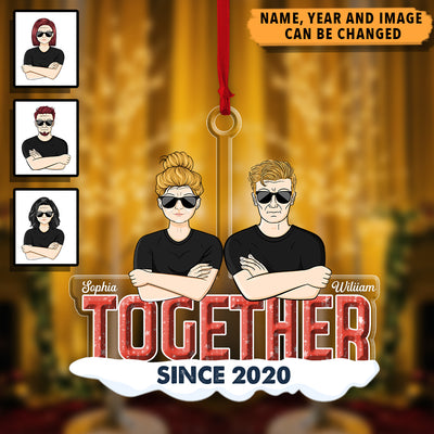 Together Couple Personalized Custom Shaped Acrylic Ornament, Valentine Gift  for Couples, Husband, Wife, Parents, Lovers - SA010PS02