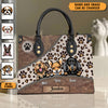 Leopard Pattern Dog Personalized Leather Handbag, Mother’s Day Gift for Dog Lovers, Dog Dad, Dog Mom - LD114PS02
