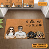 Minimal Style With Dogs Dog Personalized Doormat, Personalized Gift for Dog Lovers, Dog Dad, Dog Mom - DM113PS02