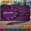 Sweet Heart Colorful Grandma Personalized Clutch Purse, Personalized Gift for Nana, Grandma, Grandmother, Grandparents - PU095PS02