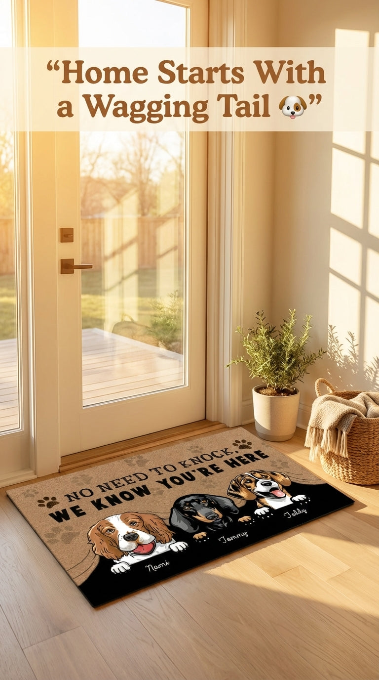 Dog Personalized Doormat, Personalized Gift for Dog Lovers, Dog Dad, Dog Mom - DM042PSre