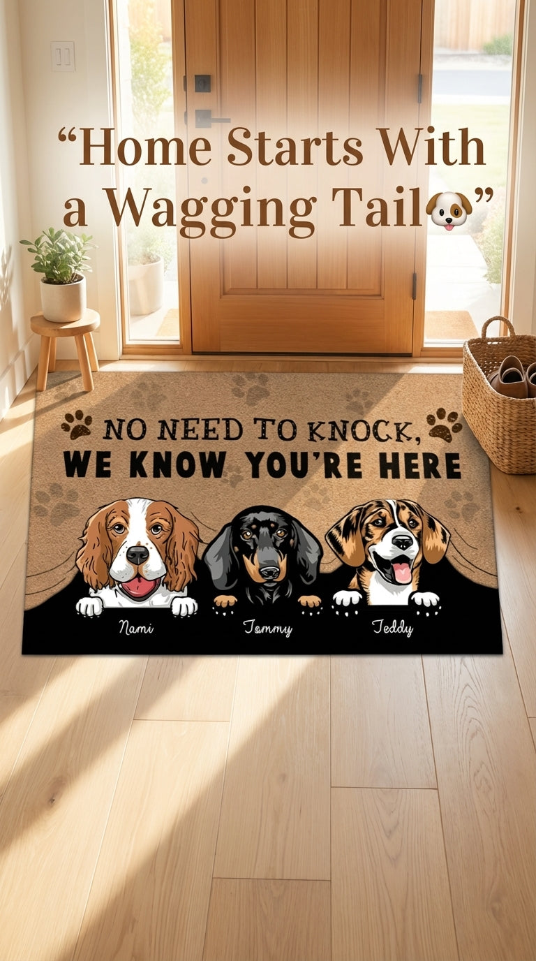 Dog Personalized Doormat, Personalized Gift for Dog Lovers, Dog Dad, Dog Mom - DM042PSre