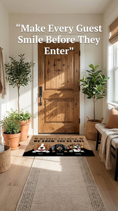 Dog Personalized Doormat, Personalized Gift for Dog Lovers, Dog Dad, Dog Mom - DM042PSre