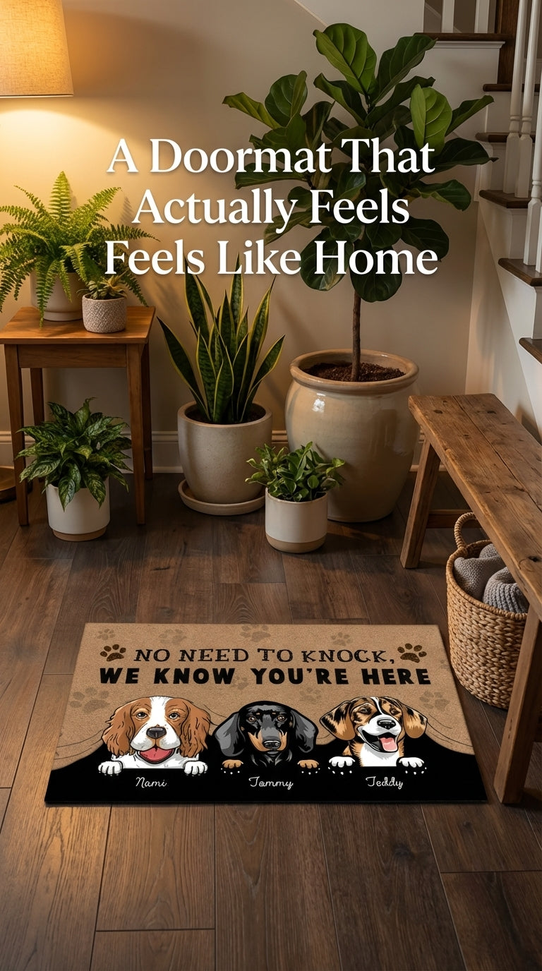 Dog Personalized Doormat, Personalized Gift for Dog Lovers, Dog Dad, Dog Mom - DM042PSre