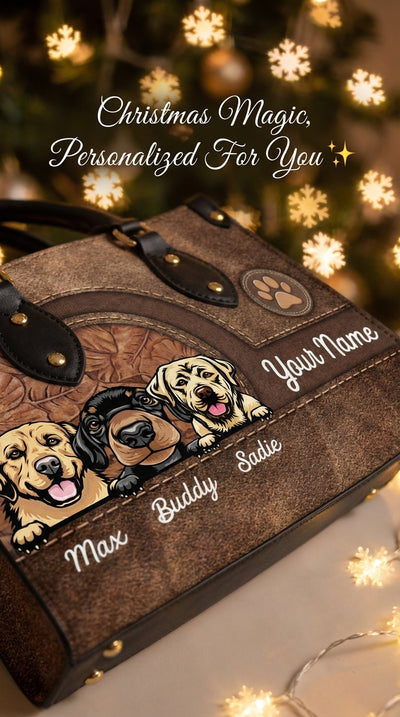 Dog Colorful Personalized Leather Handbag, Personalized Gift for Dog Lovers, Dog Dad, Dog Mom - LD016PS08