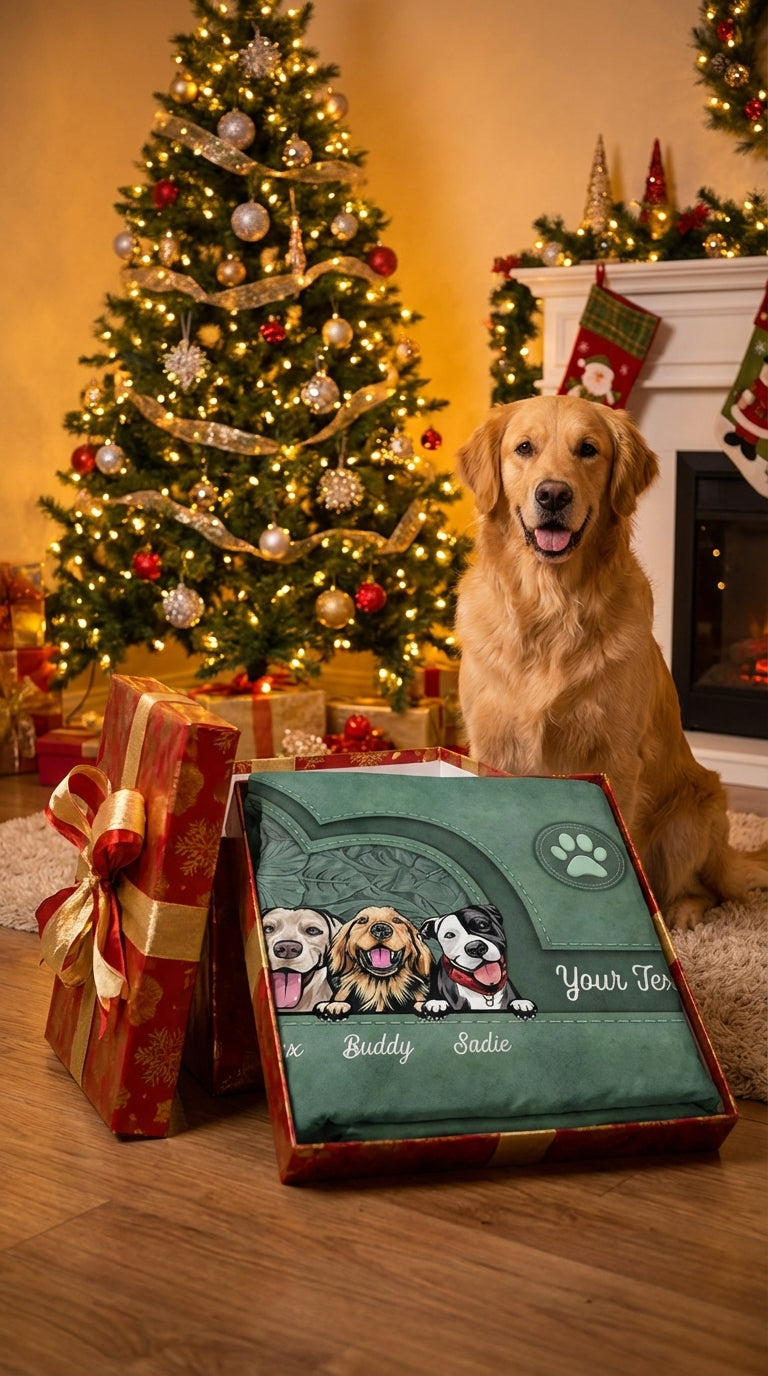 Dog Personalized Bedding Set, Personalized Gift for Dog Lovers, Dog Dad, Dog Mom - BD146PS05re