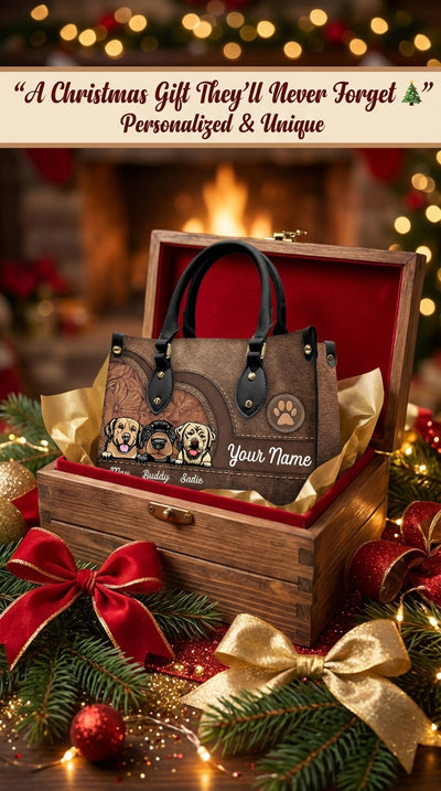 Dog Colorful Personalized Leather Handbag, Personalized Gift for Dog Lovers, Dog Dad, Dog Mom - LD016PS08