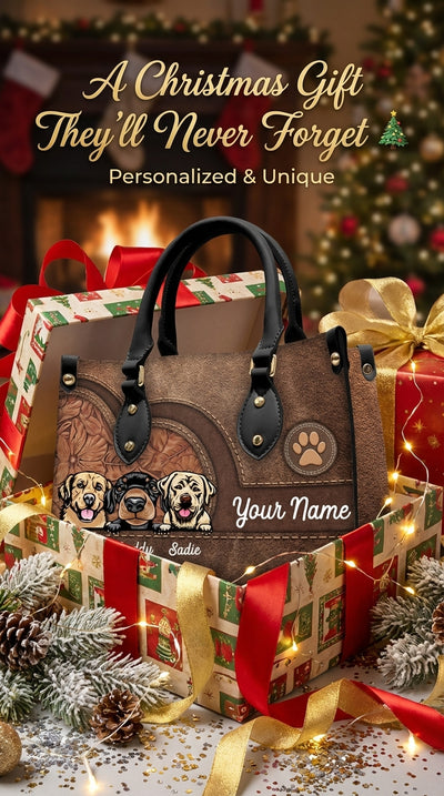 Dog Colorful Personalized Leather Handbag, Personalized Gift for Dog Lovers, Dog Dad, Dog Mom - LD016PS08