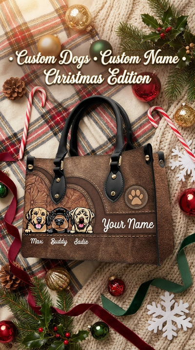 Dog Colorful Personalized Leather Handbag, Personalized Gift for Dog Lovers, Dog Dad, Dog Mom - LD016PS08